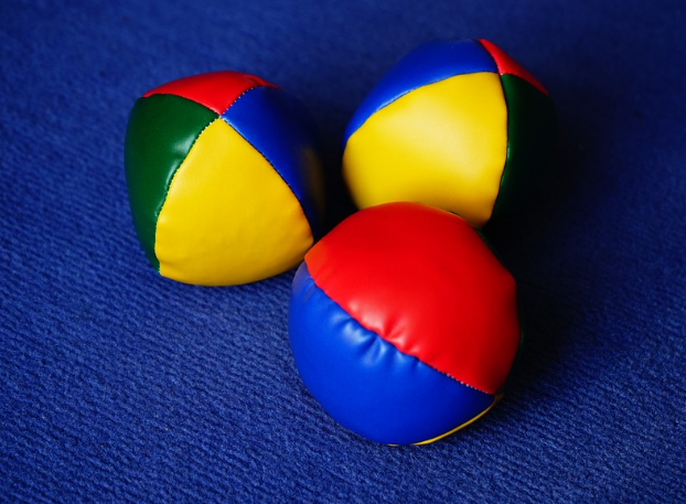 colorful juggling ball factory