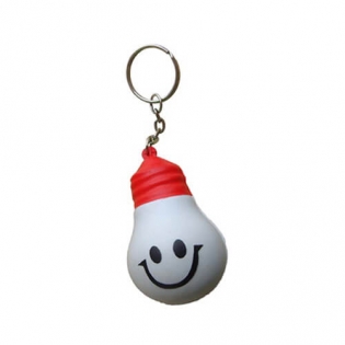 Smiley light bulb foam keychain