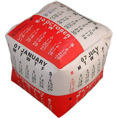 stuffed calendar cube