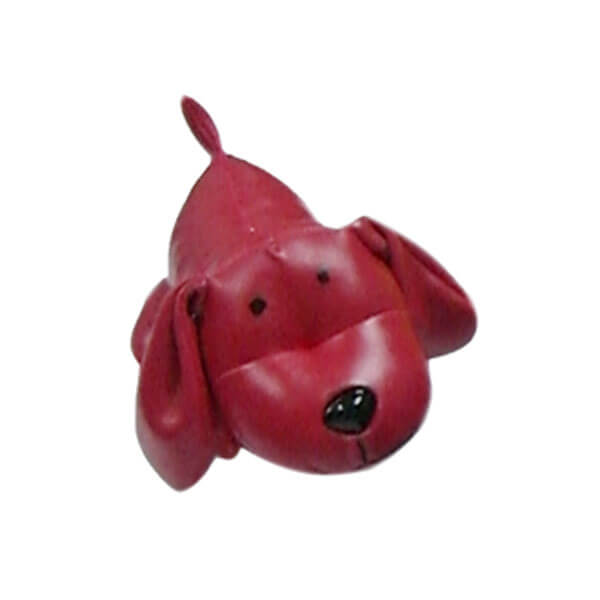 Leather stuffed dog toy