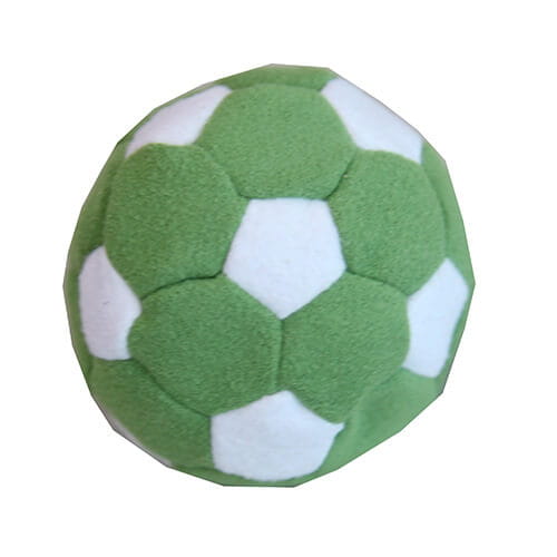 Colorful soccer footbag juggling