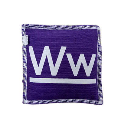 New canvas stuffed purple letters foot bag