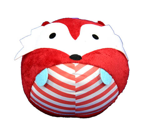 Plush fox soft baby bell toy