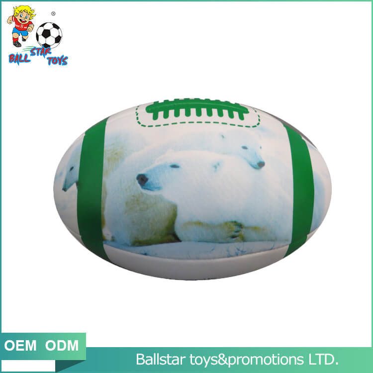 Leather polar bear toy rugby ball