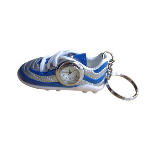 Leather mini clock shoe keychain