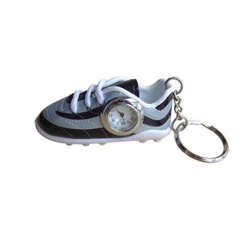 Leather mini clock shoe keychain