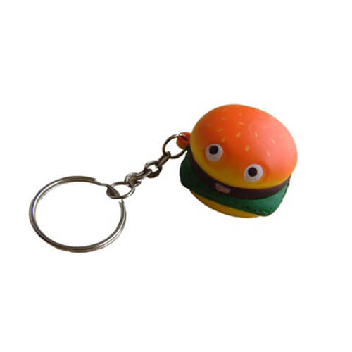 Hamburger promotional foam keychain