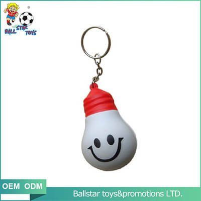 PU foam smiley light foam keychain