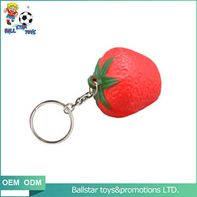 PU foam strawberry keychain