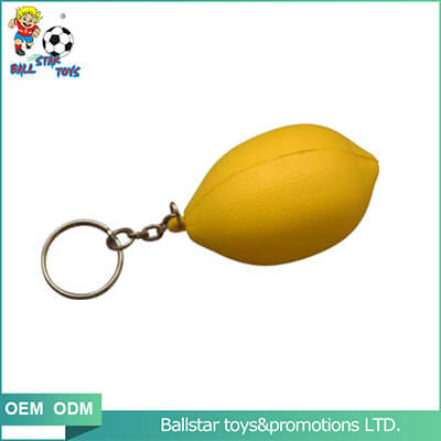 PU foam lemon keychain