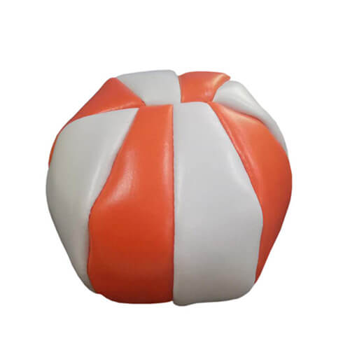 Leather stuffed footbag